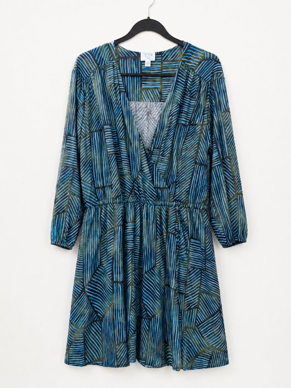 POSHMARK TITLE  Time and Tru Teal Geometric Shirt Dress XL 16/18